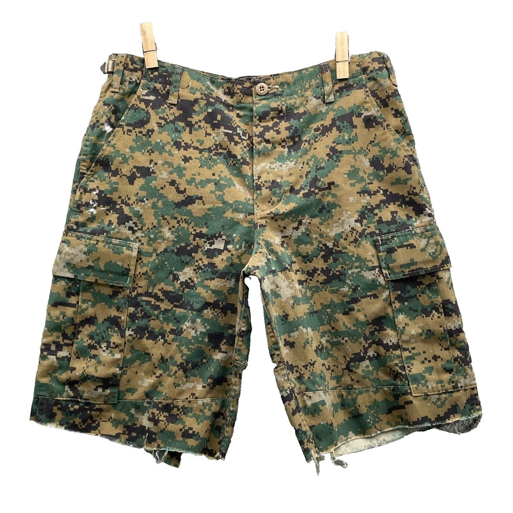 Tru-Spec Cargo Shorts Men's Med Digital Camo Military Army Camp Outdoors Utility